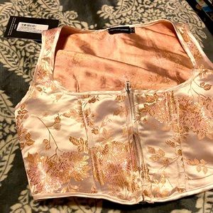 Pink satin Cropped corset